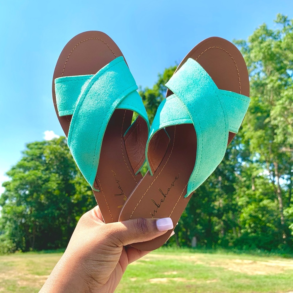 Mint Green Cross Sandal